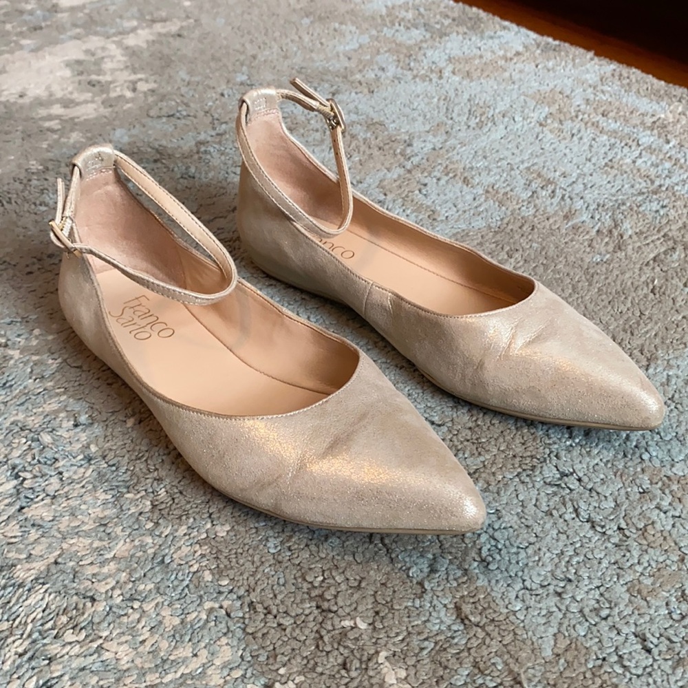 Franco Sarto pale gold flats, size 7.5